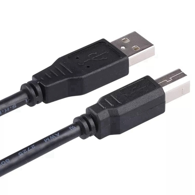 Μαύρο καλώδιο υψηλής ταχύτητας USB, ένα αρσενικό σε ένα θηλυκό σκοινί εκτυπωτών 2,0 USB