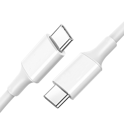 Άσπρο καλώδιο δαπανών χρώματος USB Γ στο Γ γρήγορο με το σακάκι PVC 20V 3A 60W
