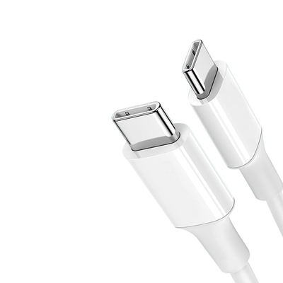 Άσπρο καλώδιο δαπανών χρώματος USB Γ στο Γ γρήγορο με το σακάκι PVC 20V 3A 60W