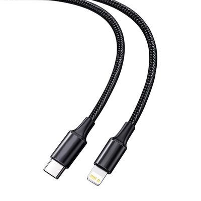Το μαύρο καλώδιο χρέωσης χρώματος USB γρήγορο με το νάυλον έπλεξε την ταχύτητα μεταφοράς κάλυψης 10Gbps