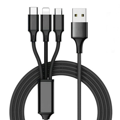 3 σε 1 τύπο Γ καλωδίων στοιχείων χρέωσης 2.4A USB πολυ ODM cOem λειτουργίας λιμένων