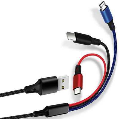 3 σε 1 τύπο Γ καλωδίων στοιχείων χρέωσης 2.4A USB πολυ ODM cOem λειτουργίας λιμένων