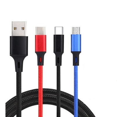3 σε 1 τύπο Γ καλωδίων στοιχείων χρέωσης 2.4A USB πολυ ODM cOem λειτουργίας λιμένων