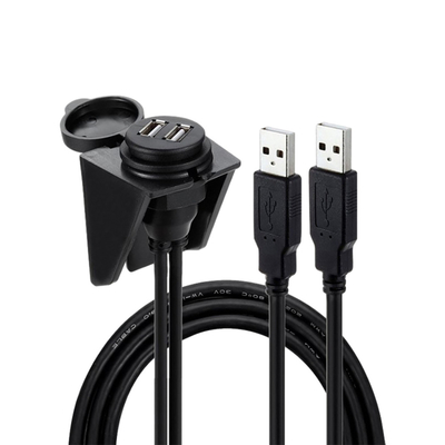 Αδιάβροχο καλώδιο λιμένων USB2.0 διπλό USB 1 μέτρο για τη μοτοσικλέτα αυτοκινήτων
