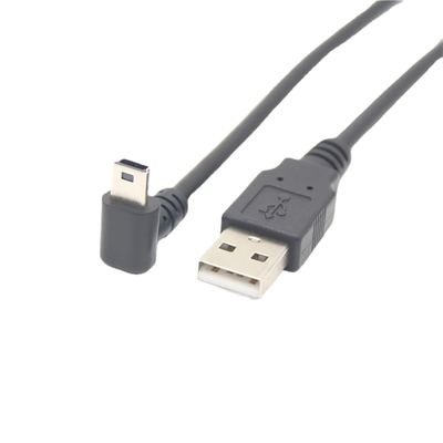 USB 2,0 αρσενικό καλώδιο στοιχείων χρέωσης USB μίνι με το συνδετήρα σωστής γωνίας