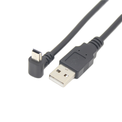 USB 2,0 αρσενικό καλώδιο στοιχείων χρέωσης USB μίνι με το συνδετήρα σωστής γωνίας
