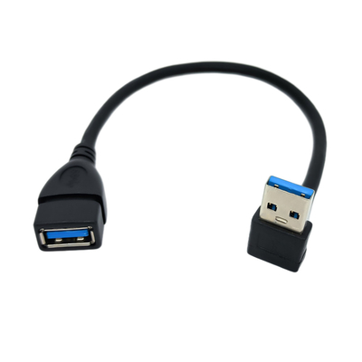 Καλώδιο 90 βαθμού σωστής γωνίας USB στοιχείων χρέωσης με το αρσενικό USB 3,0 στο θηλυκό προσαρμοστή