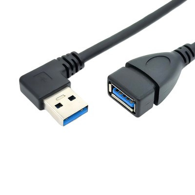 Καλώδιο 90 βαθμού σωστής γωνίας USB στοιχείων χρέωσης με το αρσενικό USB 3,0 στο θηλυκό προσαρμοστή