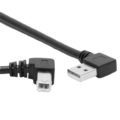 1 καλώδιο στοιχείων εκτυπωτών μέτρων USB τη διπλή σωστή γωνία τύπων Λ 90 βαθμού που αφήνεται με τη γωνία