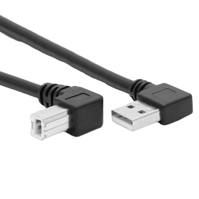 1 καλώδιο στοιχείων εκτυπωτών μέτρων USB τη διπλή σωστή γωνία τύπων Λ 90 βαθμού που αφήνεται με τη γωνία