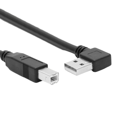 1 καλώδιο στοιχείων εκτυπωτών μέτρων USB τη διπλή σωστή γωνία τύπων Λ 90 βαθμού που αφήνεται με τη γωνία