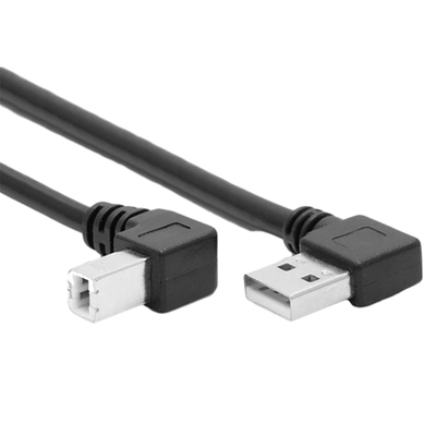 1 καλώδιο στοιχείων εκτυπωτών μέτρων USB τη διπλή σωστή γωνία τύπων Λ 90 βαθμού που αφήνεται με τη γωνία