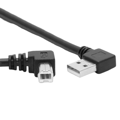 1 καλώδιο στοιχείων εκτυπωτών μέτρων USB τη διπλή σωστή γωνία τύπων Λ 90 βαθμού που αφήνεται με τη γωνία
