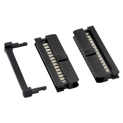 Θηλυκό 14 μαύρο χρώμα 1.27mm IDC συνδετήρων καλωδίων καρφιτσών πίσσα 2.0mm