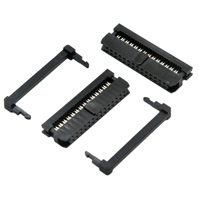 Θηλυκό 14 μαύρο χρώμα 1.27mm IDC συνδετήρων καλωδίων καρφιτσών πίσσα 2.0mm