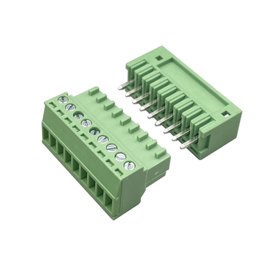 Άνδρας Γυναίκα Pluggable Terminal Block Connector 3.81mm Στροφή 2-16 Πινς Plug In Right Angle Vertical