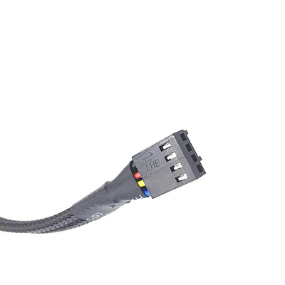 Προστασία Bylon 2.54mm Στροφή 4 Πιν Σύρματα 30cm μήκος Μαύρο χρώμα για ανεμιστήρα υπολογιστή