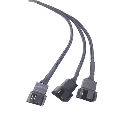 Προστασία Bylon 2.54mm Στροφή 4 Πιν Σύρματα 30cm μήκος Μαύρο χρώμα για ανεμιστήρα υπολογιστή
