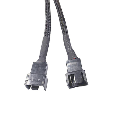Προστασία Bylon 2.54mm Στροφή 4 Πιν Σύρματα 30cm μήκος Μαύρο χρώμα για ανεμιστήρα υπολογιστή