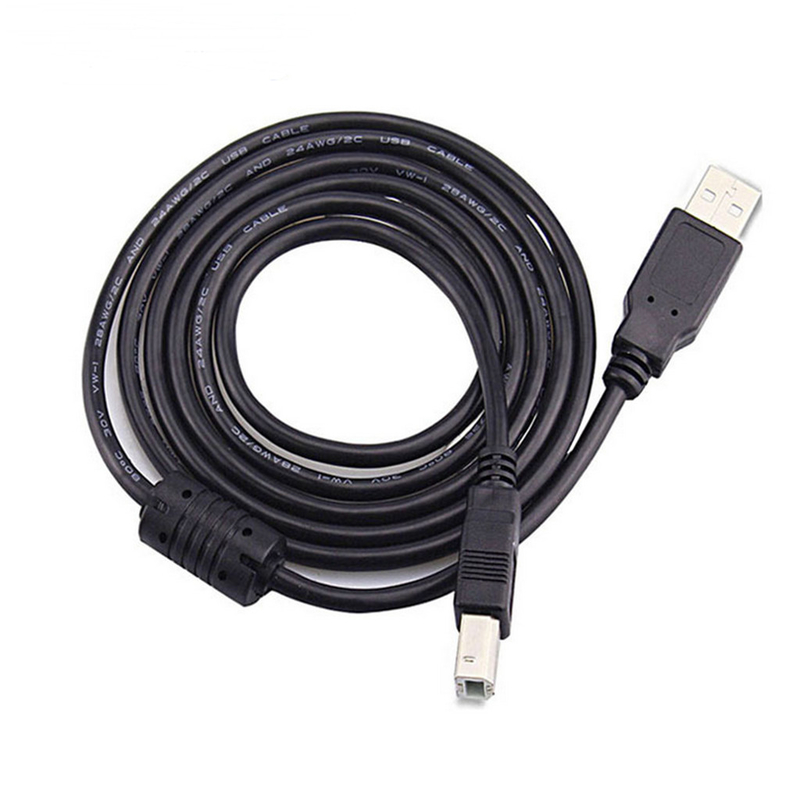 Μαύρο καλώδιο υψηλής ταχύτητας USB, ένα αρσενικό σε ένα θηλυκό σκοινί εκτυπωτών 2,0 USB