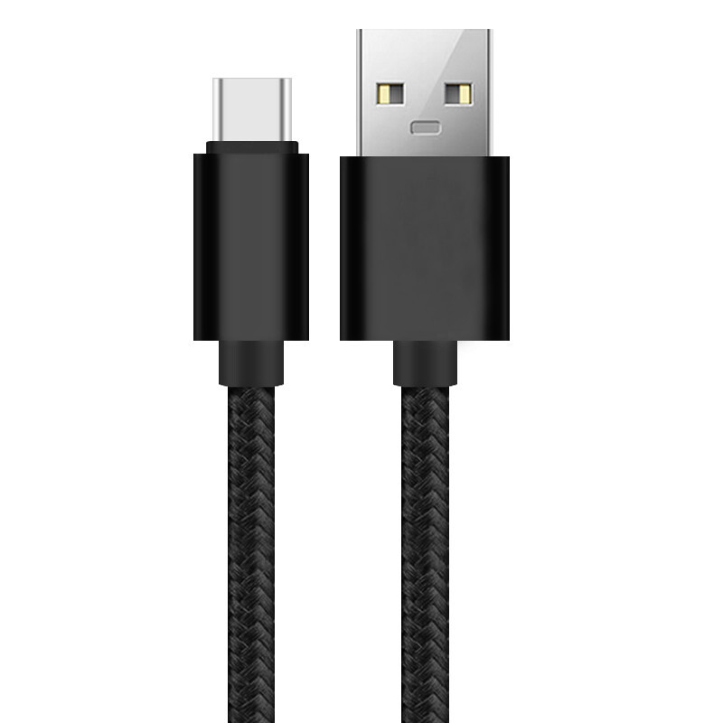 Μαύρο καλώδιο στοιχείων χρέωσης χρώματος 3A USB νάυλον πλεγμένο CE RoHS επικυρωμένο