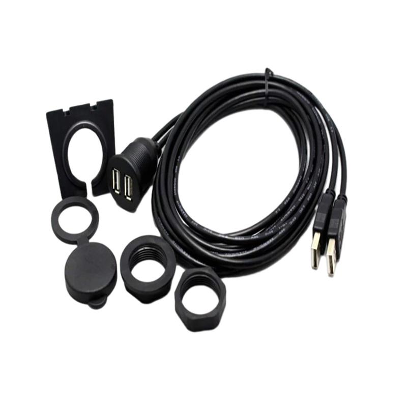 Αδιάβροχο καλώδιο λιμένων USB2.0 διπλό USB 1 μέτρο για τη μοτοσικλέτα αυτοκινήτων