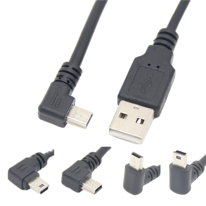 USB 2,0 αρσενικό καλώδιο στοιχείων χρέωσης USB μίνι με το συνδετήρα σωστής γωνίας