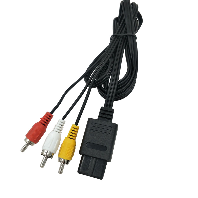 ακουστικό τηλεοπτικό καλώδιο 6ft Gamecube, σύνθετο σκοινί AV για τη Nintendo 64 N64